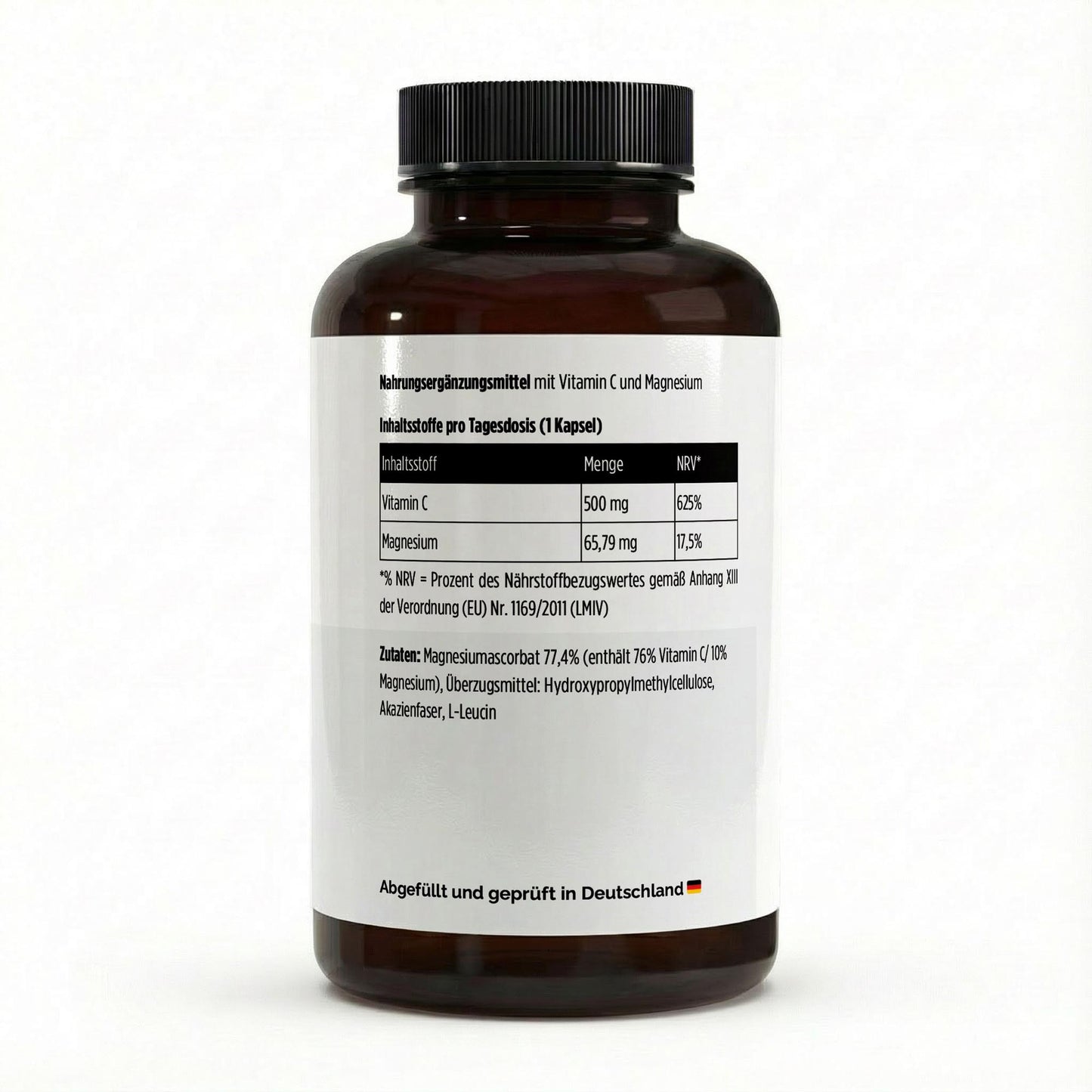 Gepuffertes Vitamin C 500mg + Magnesium - 240 Kapseln