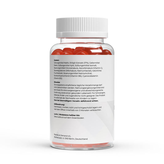 Premium Shilajit Gummies 1000 + Vitamin C,B6, B12 - 60 Stk