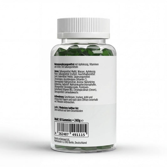 Apfelessig + C + B6 + Chrom Gummies - 60 Stk